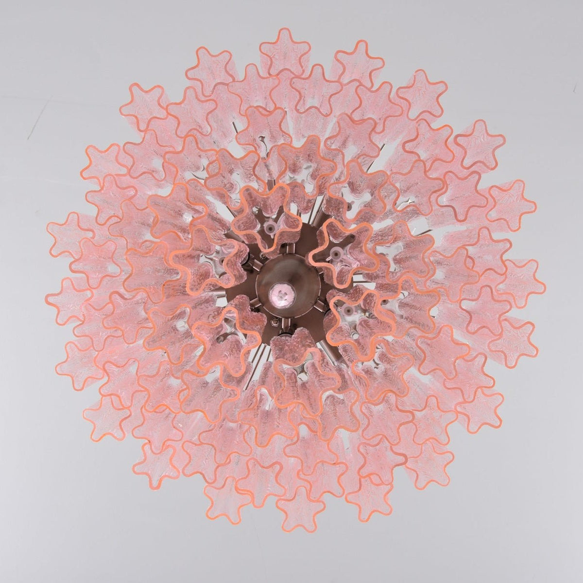 Celoora Kronleuchter Rosa Glas Mehrstufig Romantischer Glanz