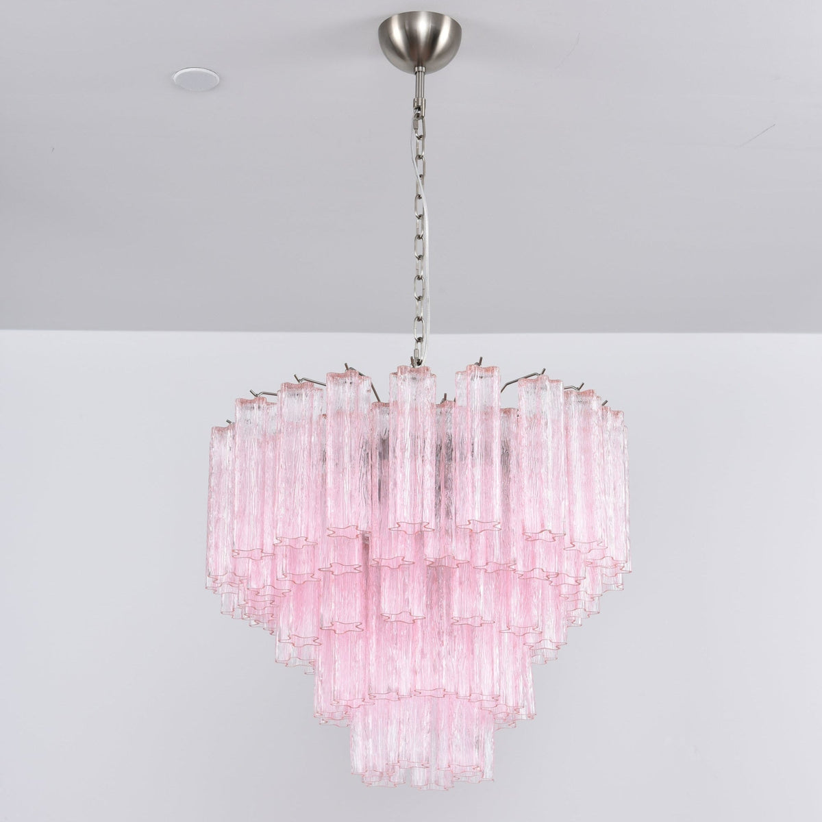 Celoora Kronleuchter Rosa Glas Mehrstufig Romantischer Glanz