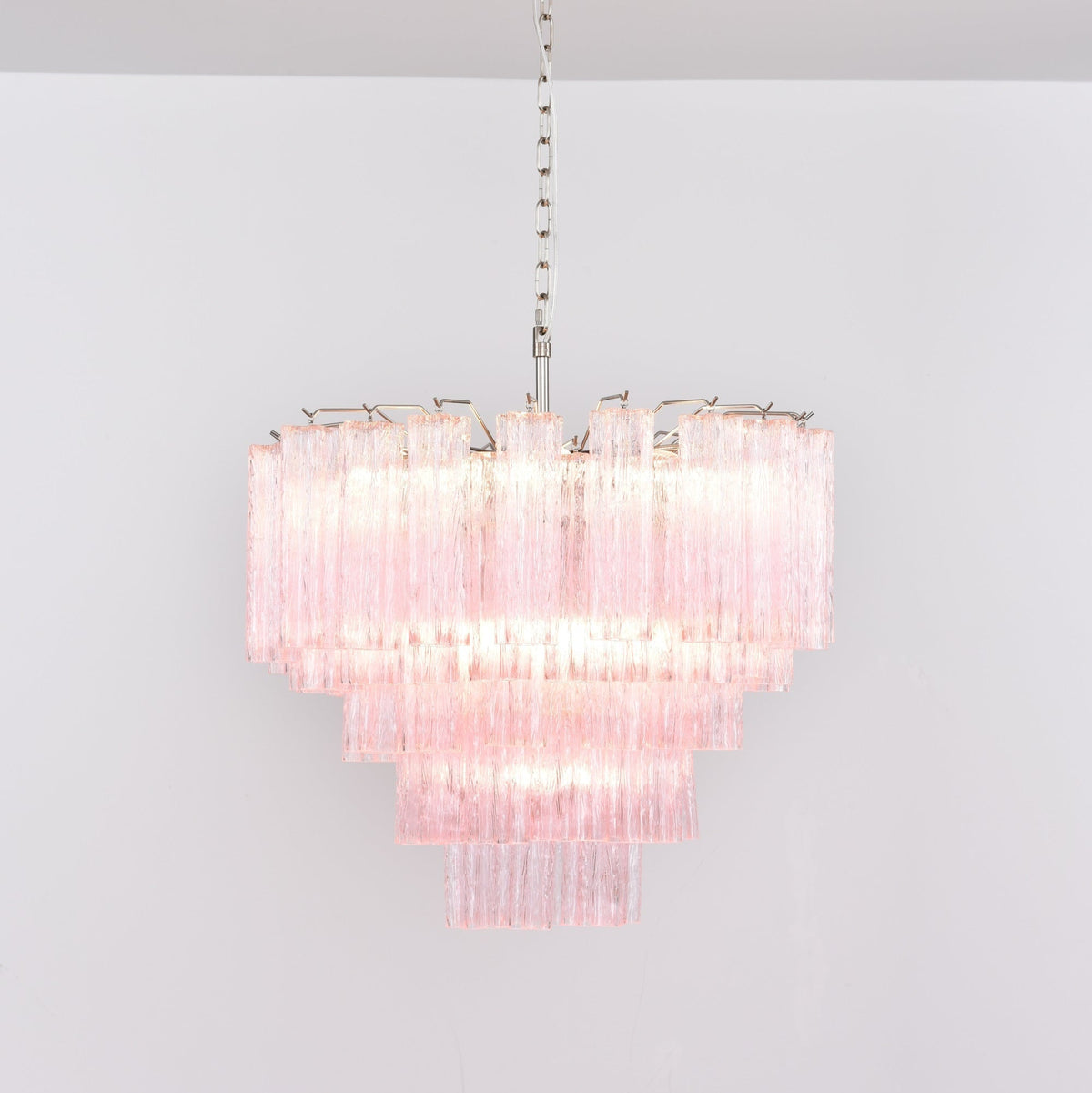 Celoora Kronleuchter Rosa Glas Mehrstufig Romantischer Glanz