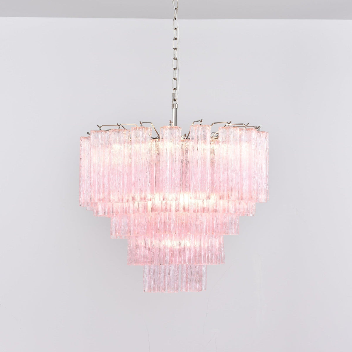 Celoora Kronleuchter Rosa Glas Mehrstufig Romantischer Glanz