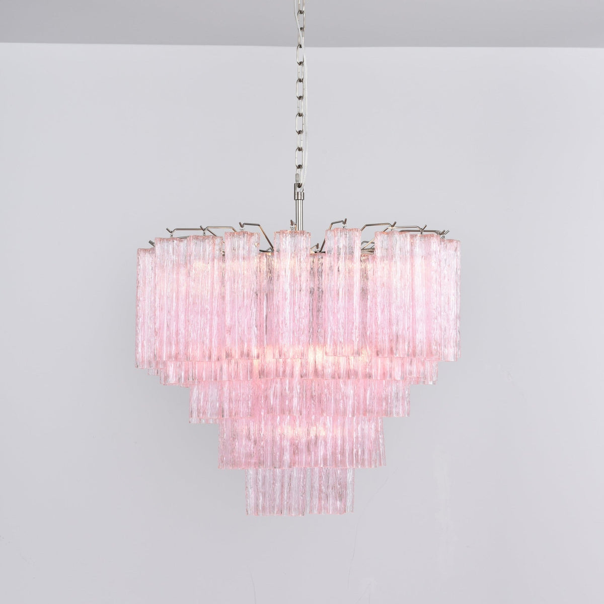Celoora Kronleuchter Rosa Glas Mehrstufig Romantischer Glanz