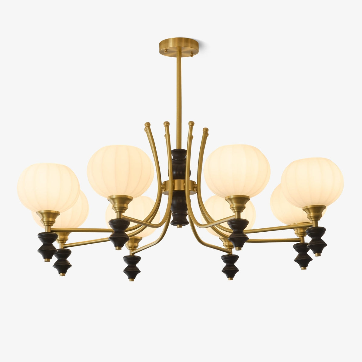 Zavenen Kronleuchter im traditionellen Vintage-Stil aus Messing und Holz
