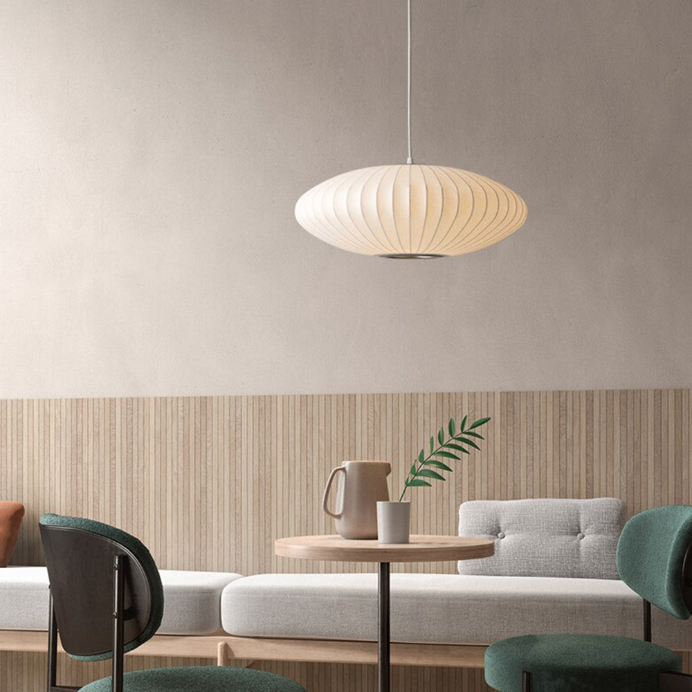 Ritta Modern LED Pendelleuchte Weiß Wohnzimmer/Esstisch Metall&Stoff