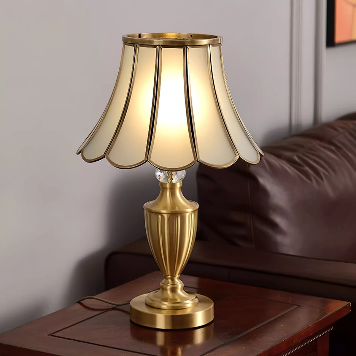 Valencia Messing & Glas Vintage Tischleuchte