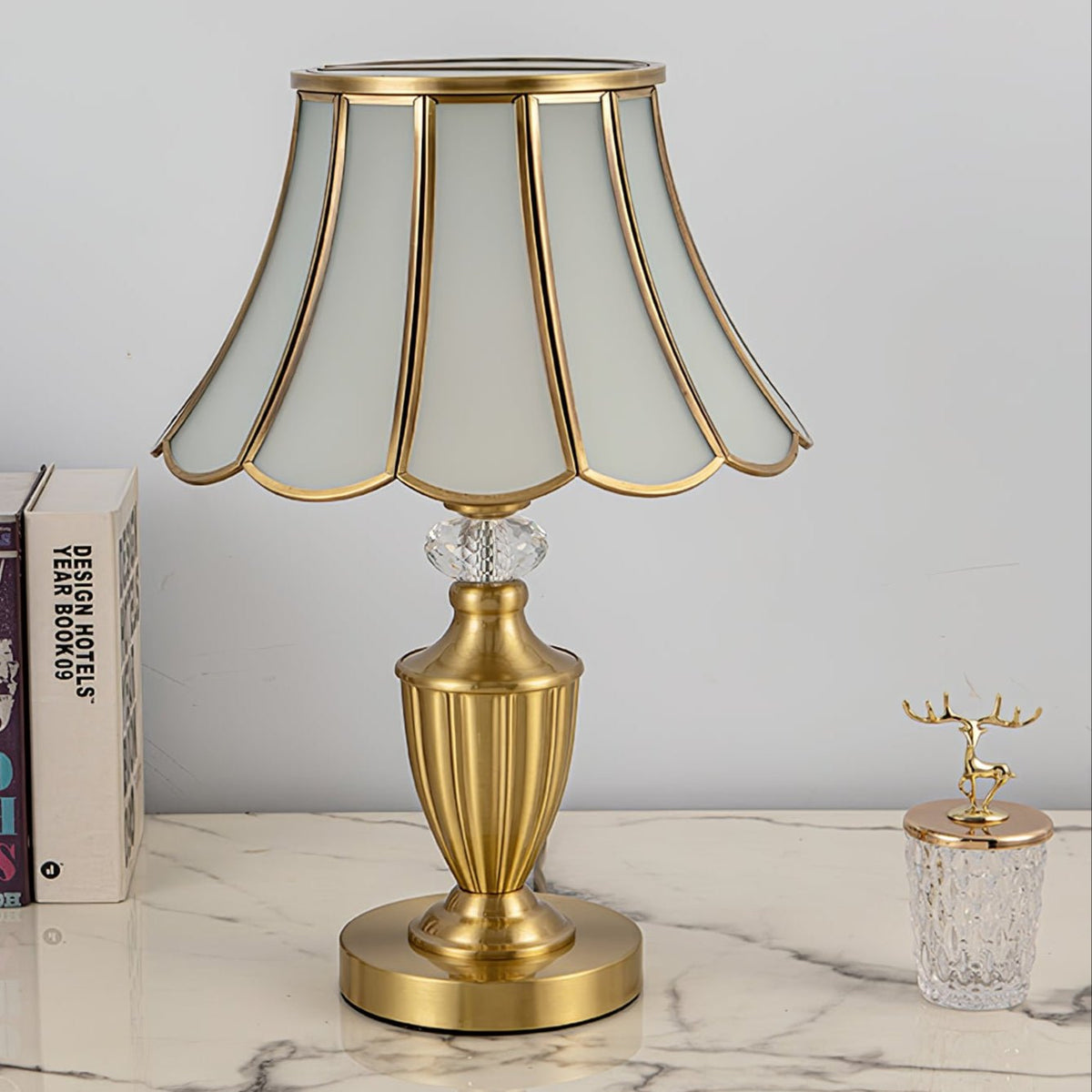 Valencia Messing & Glas Vintage Tischleuchte