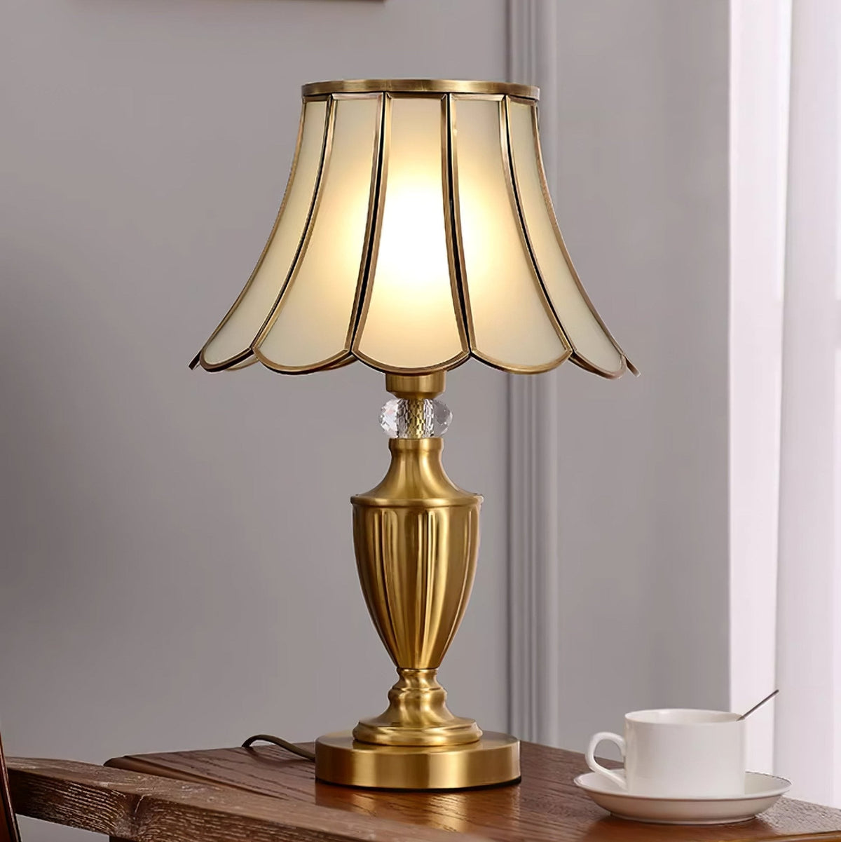 Valencia Messing & Glas Vintage Tischleuchte