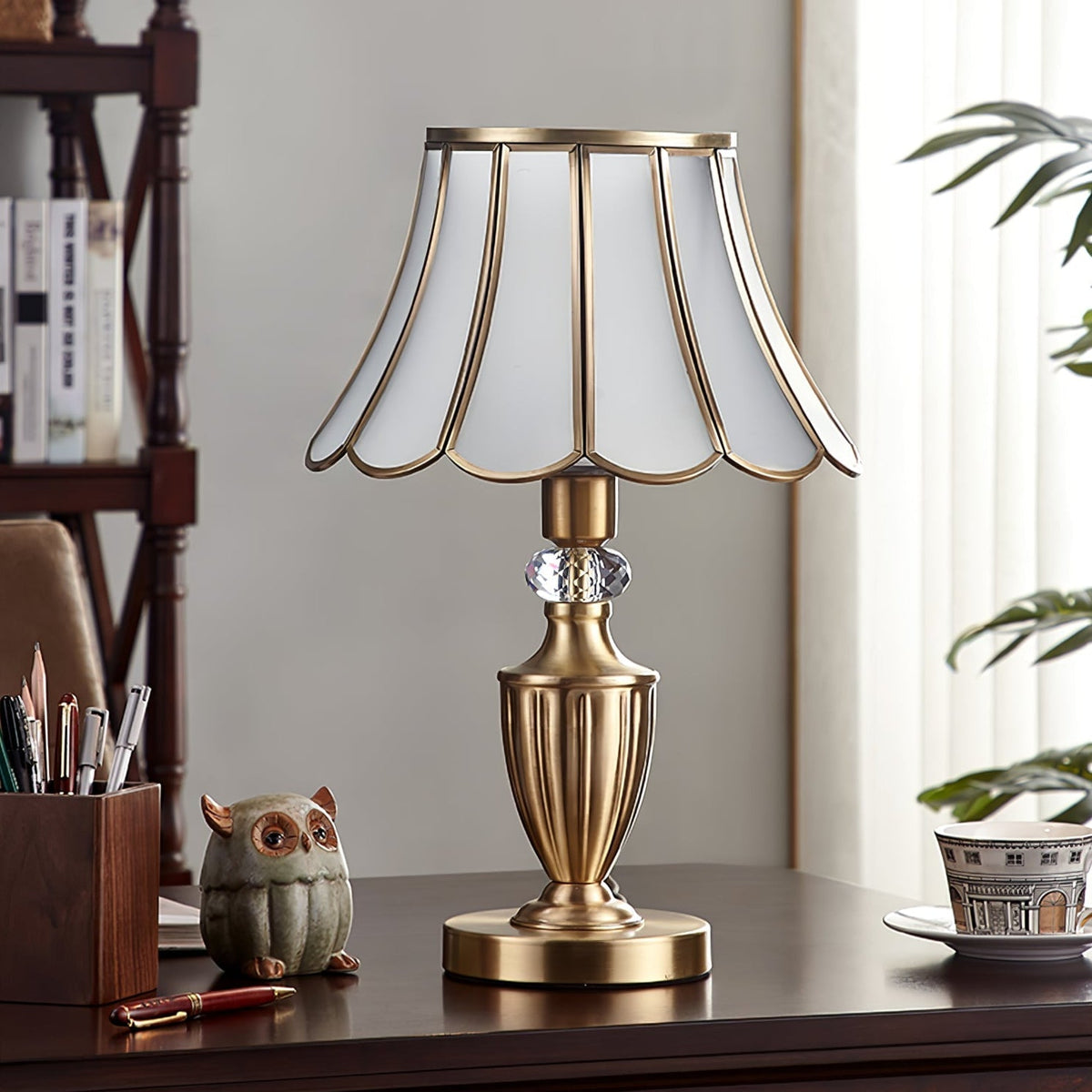 Valencia Messing & Glas Vintage Tischleuchte