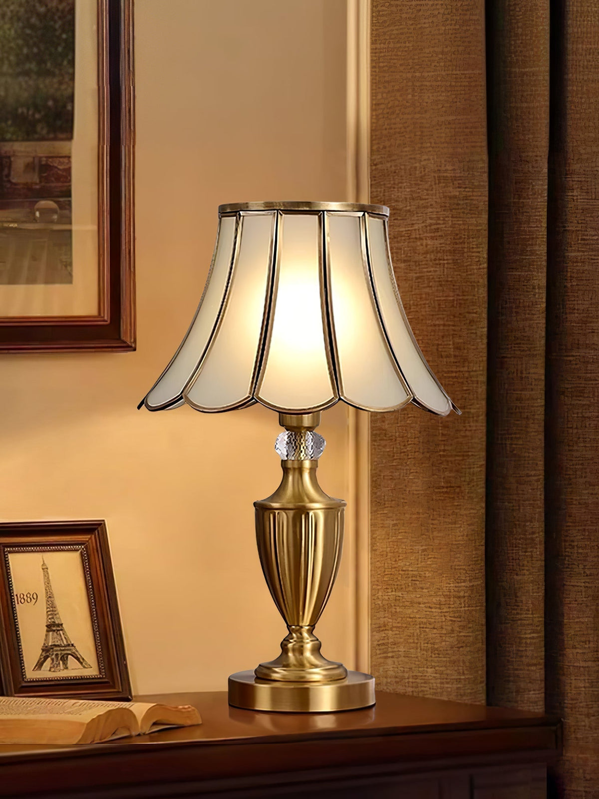 Valencia Messing & Glas Vintage Tischleuchte
