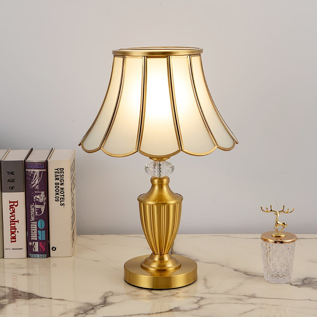 Valencia Messing & Glas Vintage Tischleuchte