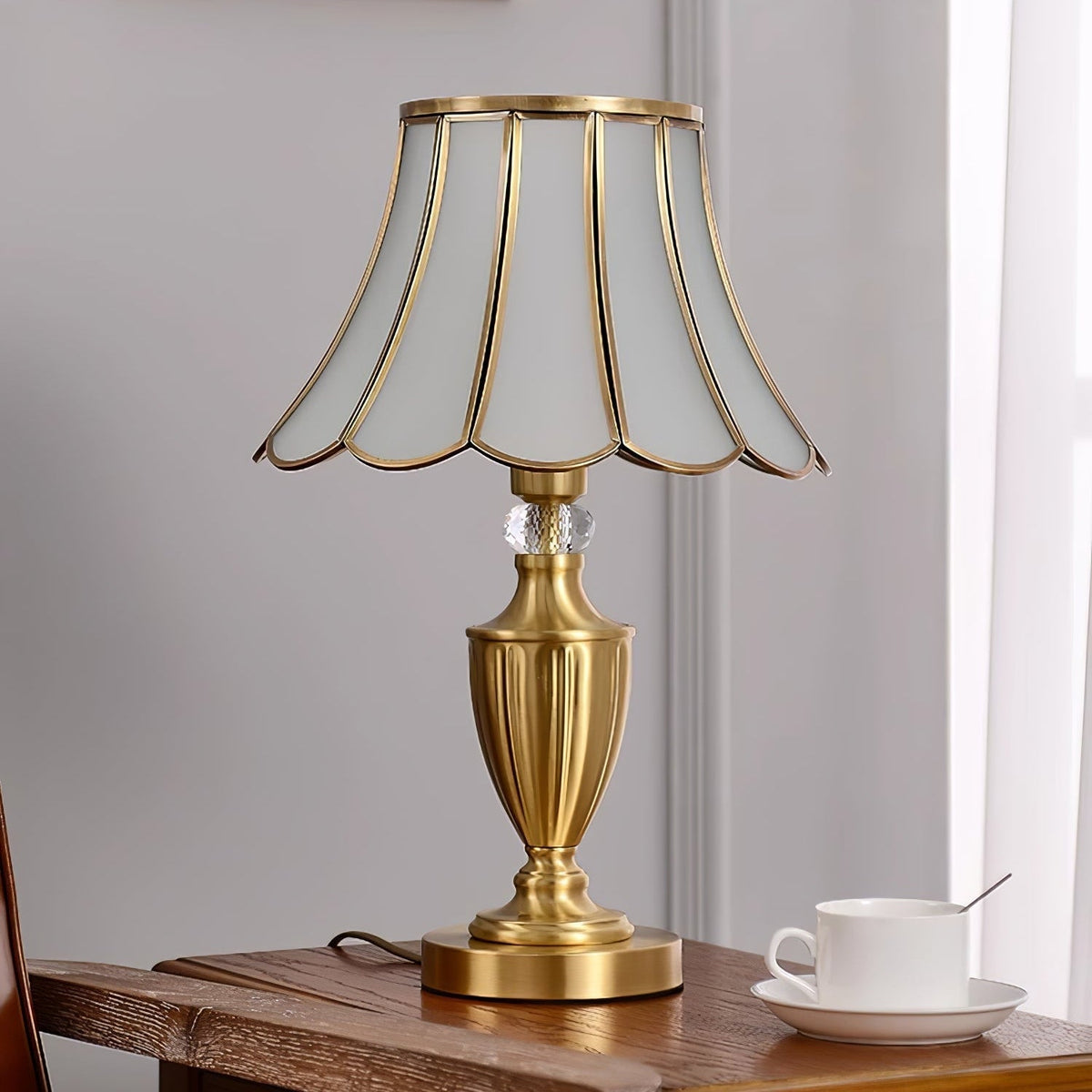 Valencia Messing & Glas Vintage Tischleuchte