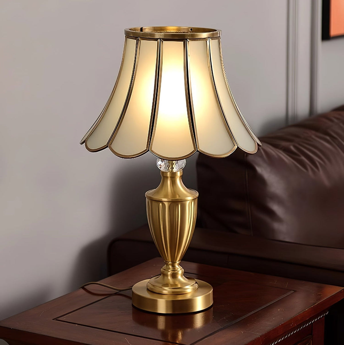 Valencia Messing & Glas Vintage Tischleuchte