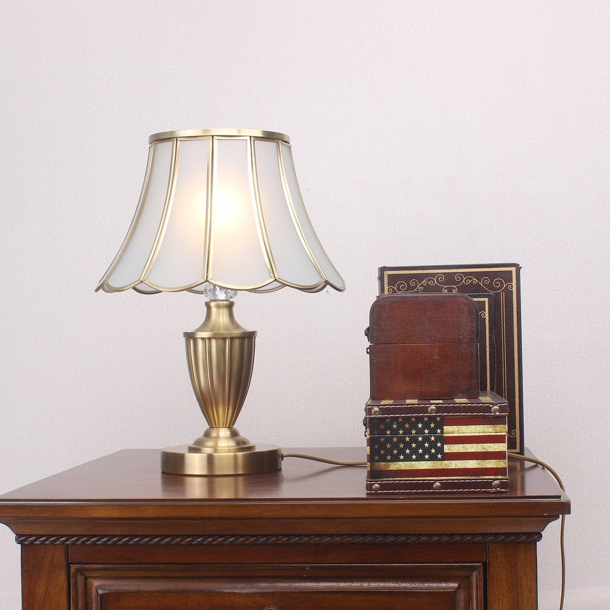 Valencia Messing & Glas Vintage Tischleuchte