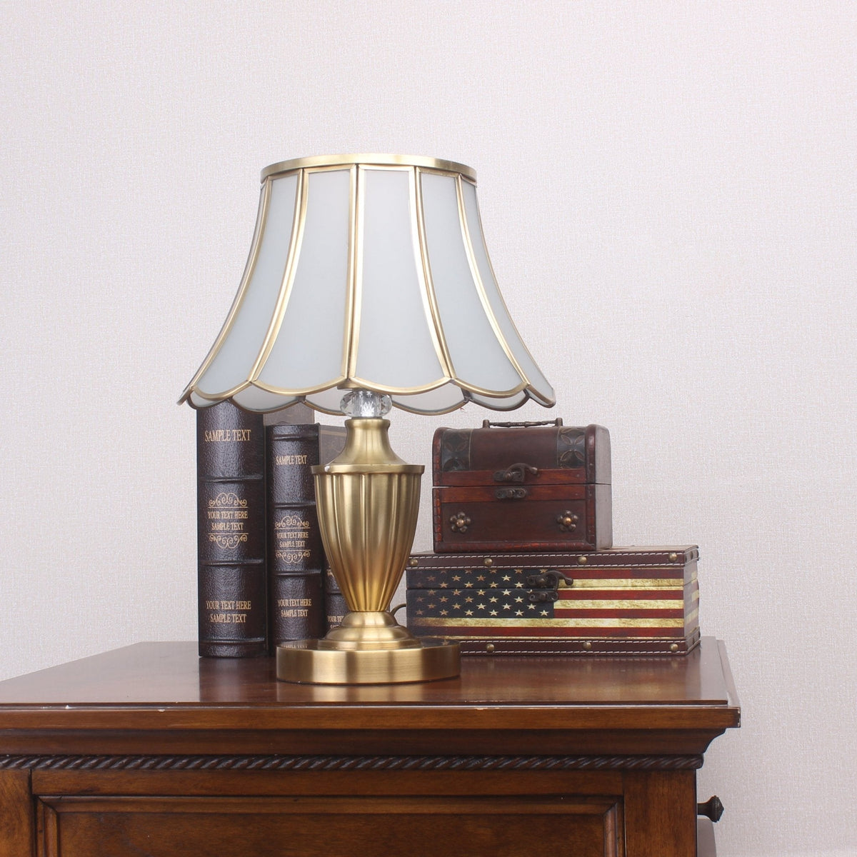 Valencia Messing & Glas Vintage Tischleuchte