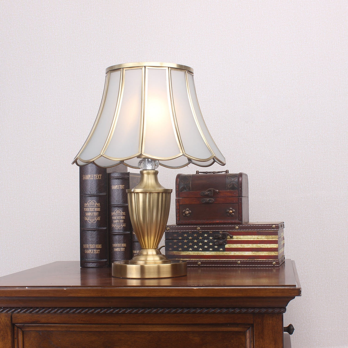 Valencia Messing & Glas Vintage Tischleuchte