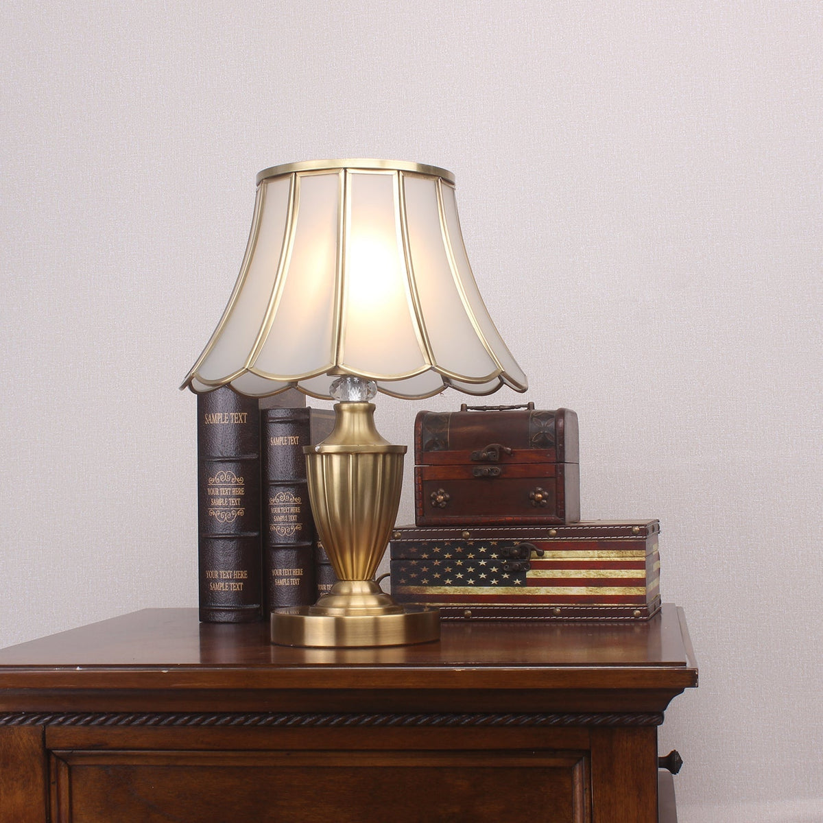 Valencia Messing & Glas Vintage Tischleuchte