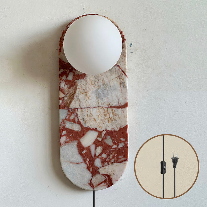 Lucie Rote Wandleuchte mit Stecker