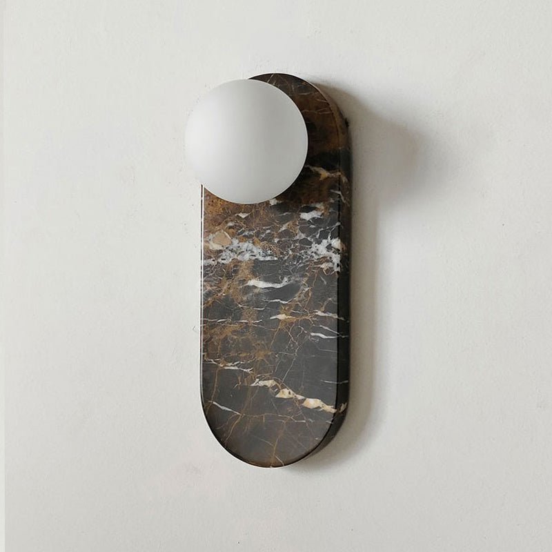 Sysolion zeitgenössische minimalistische Wandleuchte aus Glas und Marmor