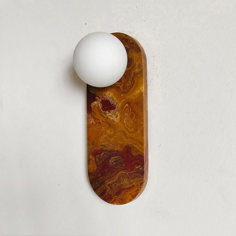 Sysolion zeitgenössische minimalistische Wandleuchte aus Glas und Marmor