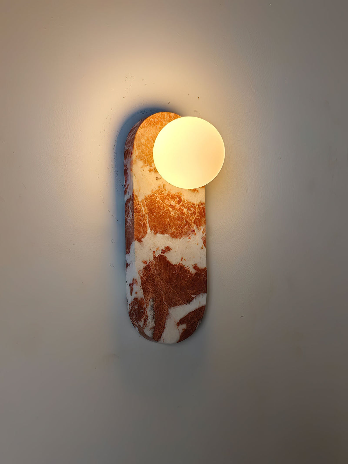 Sysolion zeitgenössische minimalistische Wandleuchte aus Glas und Marmor