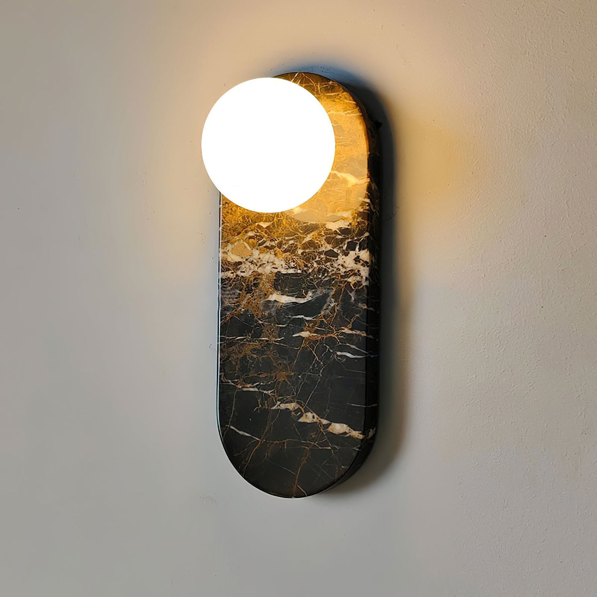 Sysolion zeitgenössische minimalistische Wandleuchte aus Glas und Marmor