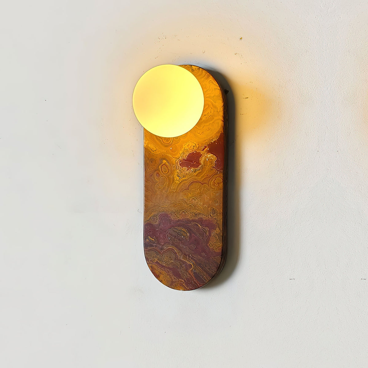 Sysolion zeitgenössische minimalistische Wandleuchte aus Glas und Marmor