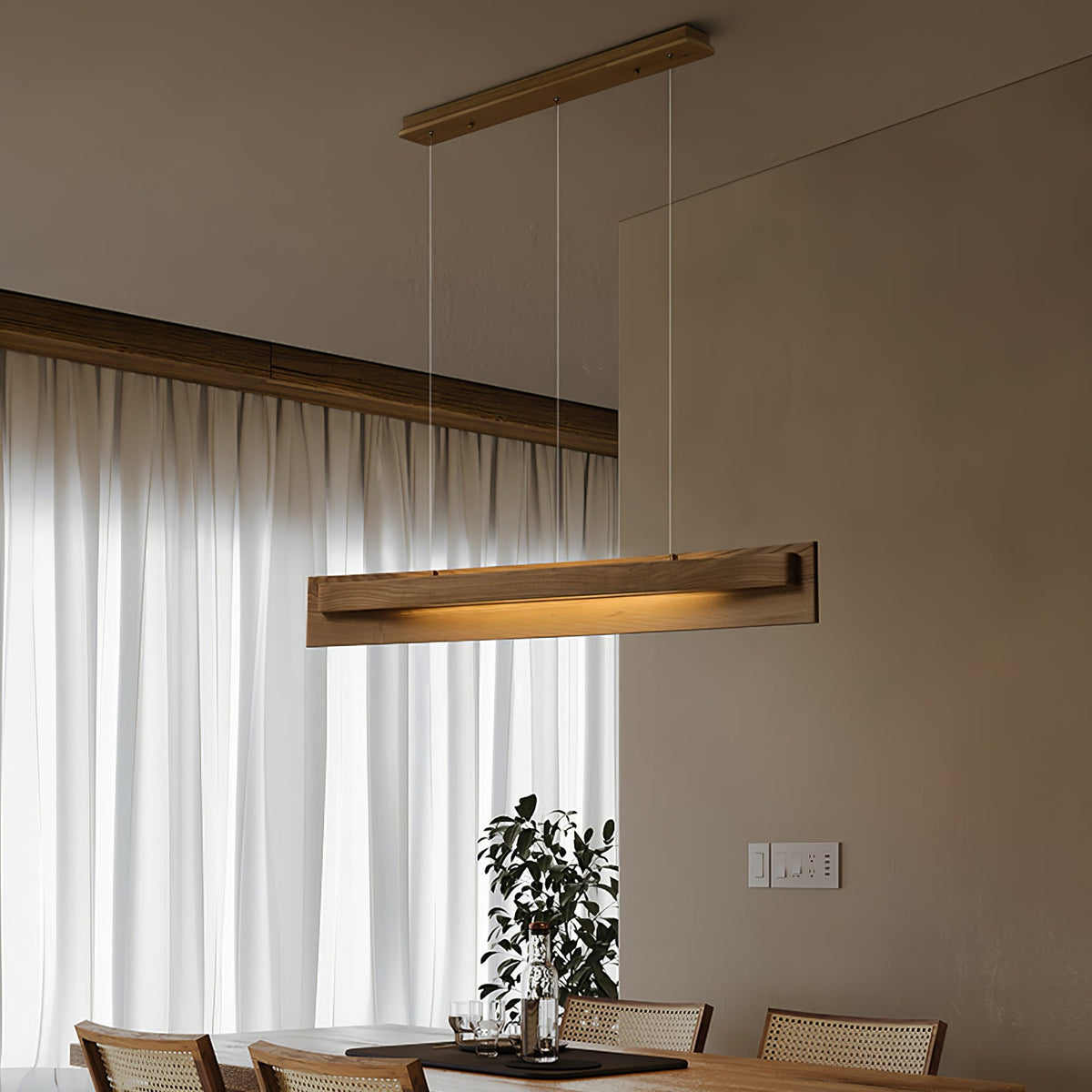 Zaraeyra Minimalistische Pendelleuchte aus Holz