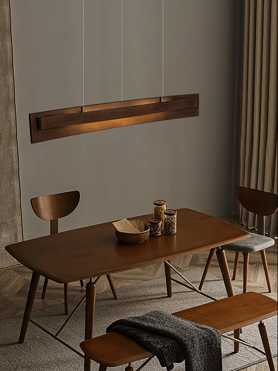 Zaraeyra Minimalistische Pendelleuchte aus Holz