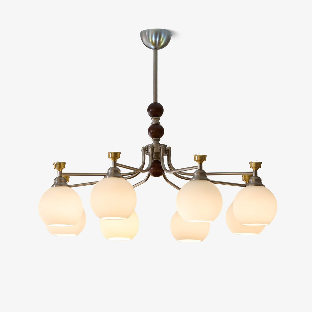 Eursoria Kronleuchter aus Holz und Glas im traditionellen Kunst-Orb-Stil