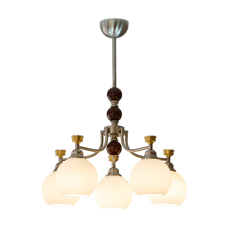 Eursoria Kronleuchter aus Holz und Glas im traditionellen Kunst-Orb-Stil