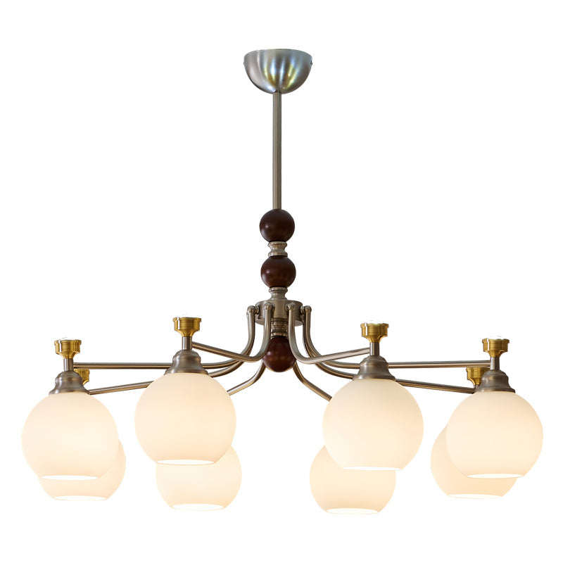 Eursoria Kronleuchter aus Holz und Glas im traditionellen Kunst-Orb-Stil
