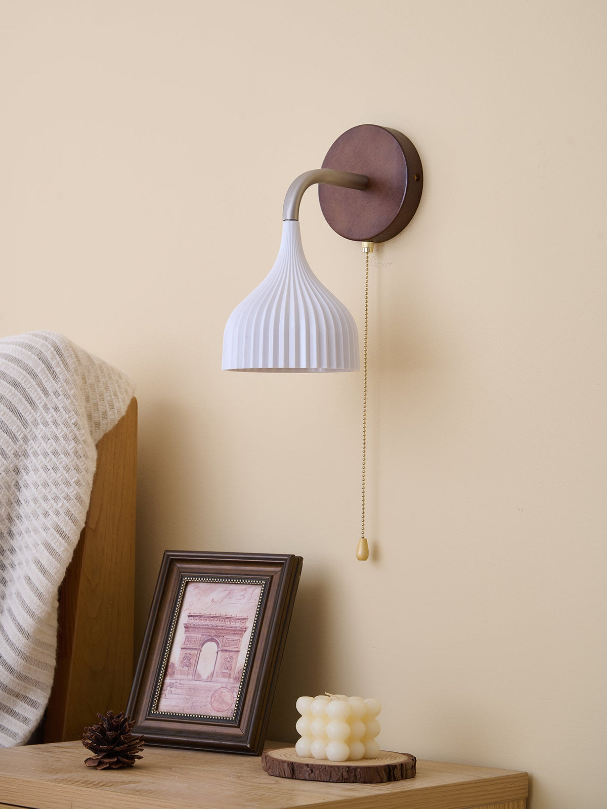 Cimararae Elegance Classic Holz-Wandleuchte