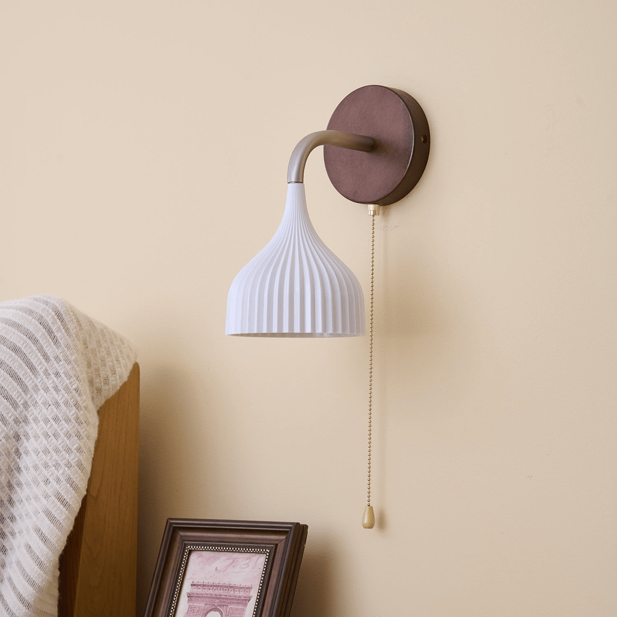 Cimararae Elegance Classic Holz-Wandleuchte