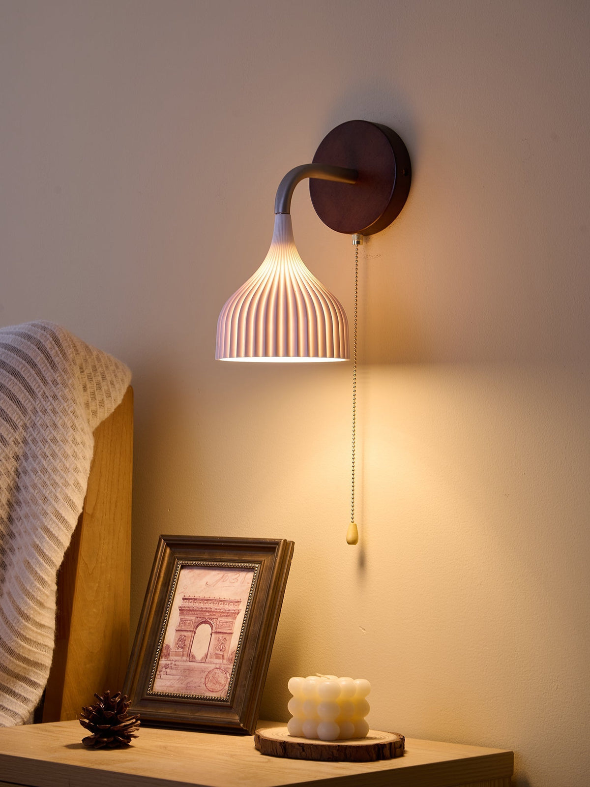 Cimararae Elegance Classic Holz-Wandleuchte