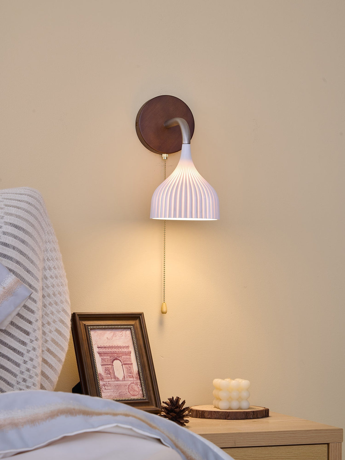 Cimararae Elegance Classic Holz-Wandleuchte