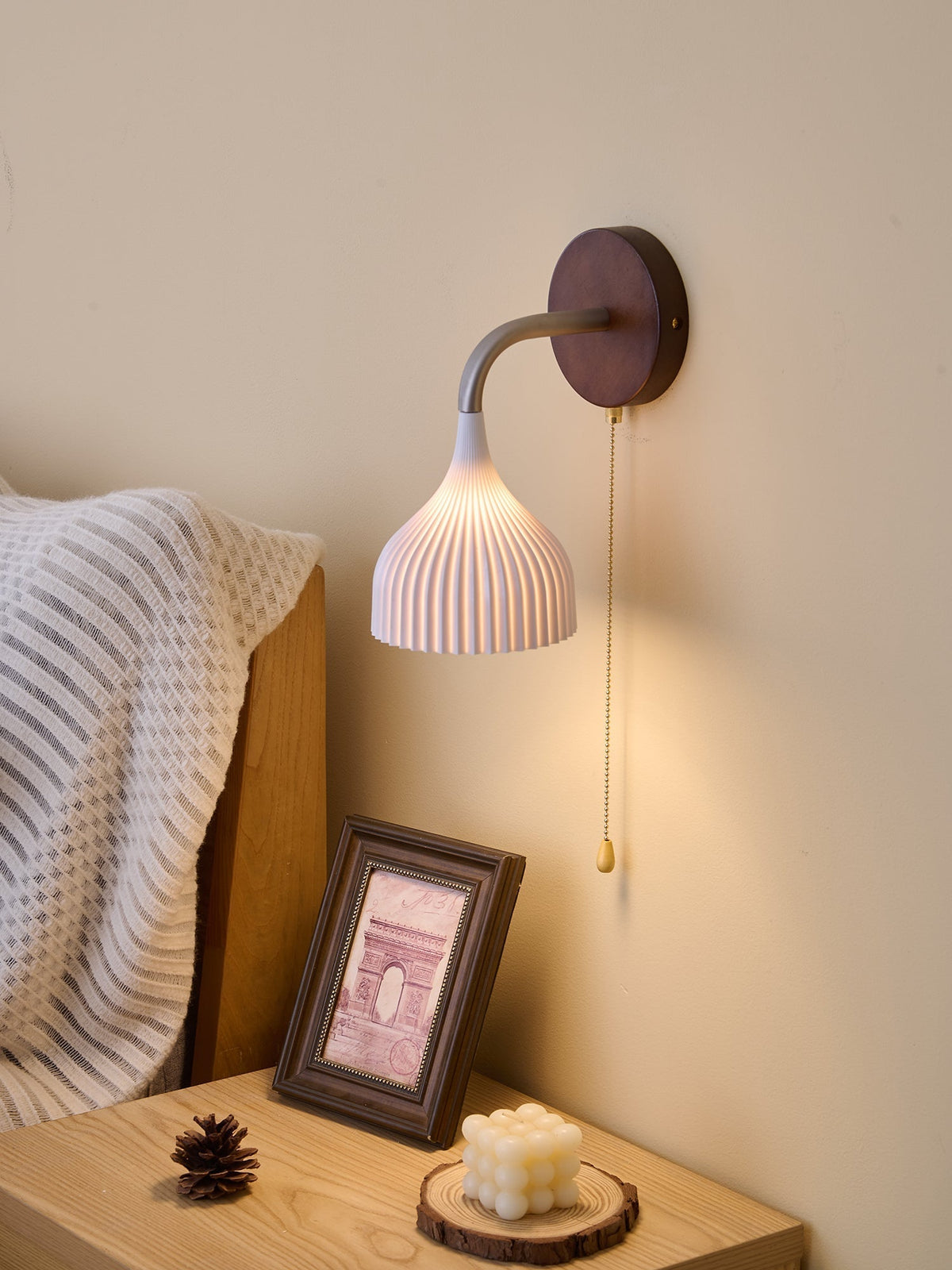 Cimararae Elegance Classic Holz-Wandleuchte