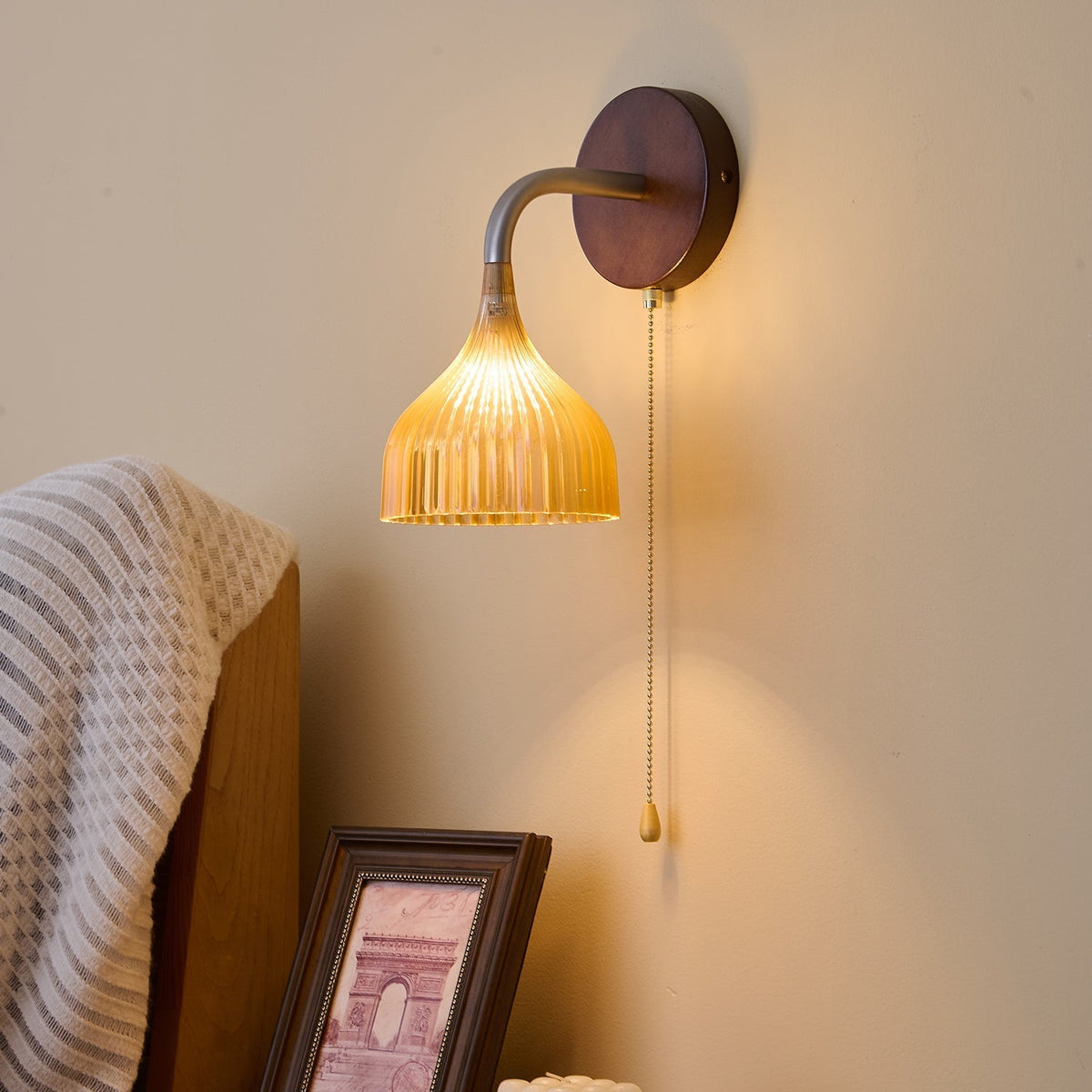 Cimararae Elegance Classic Holz-Wandleuchte