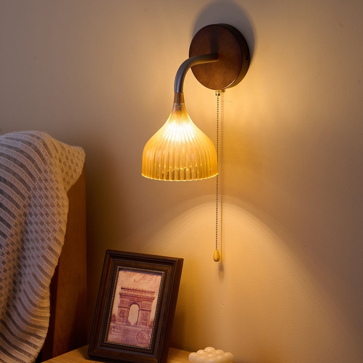 Cimararae Elegance Classic Holz-Wandleuchte