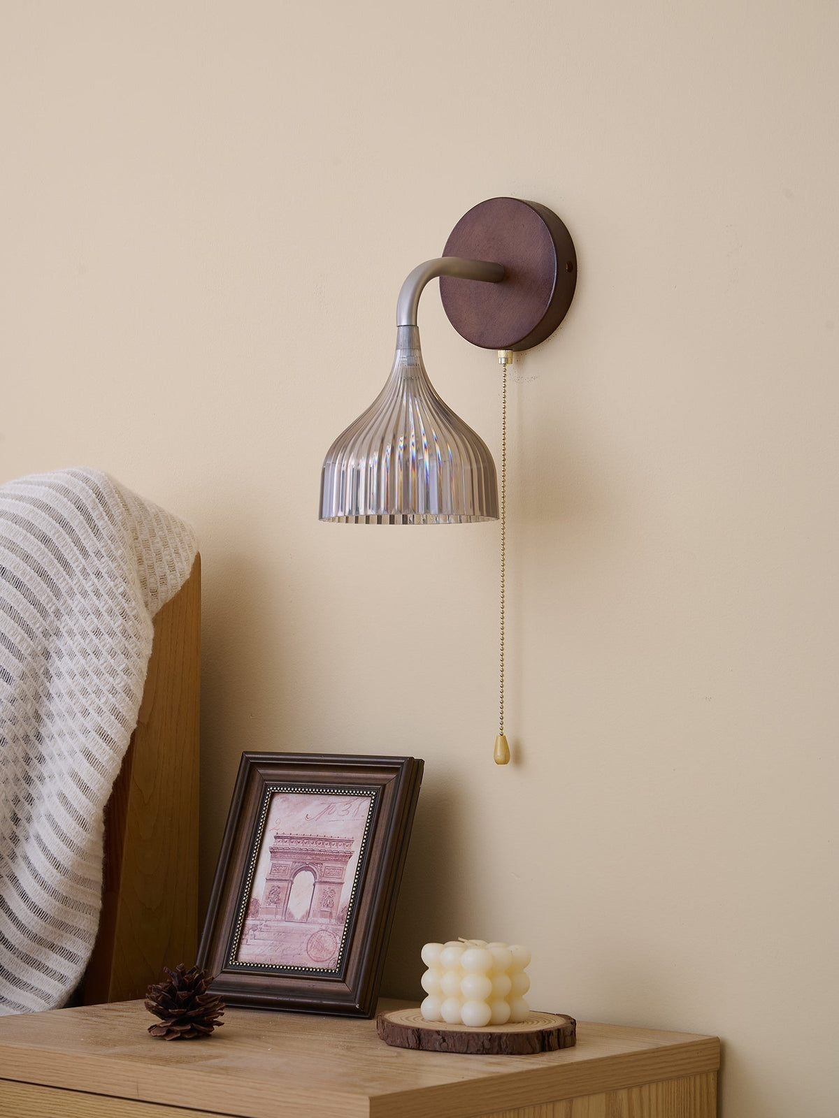 Cimararae Elegance Classic Holz-Wandleuchte