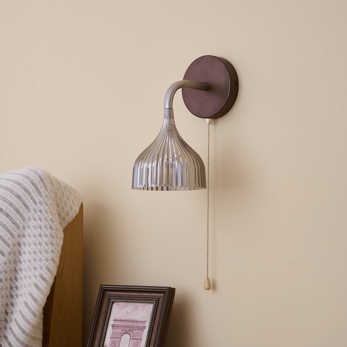 Cimararae Elegance Classic Holz-Wandleuchte