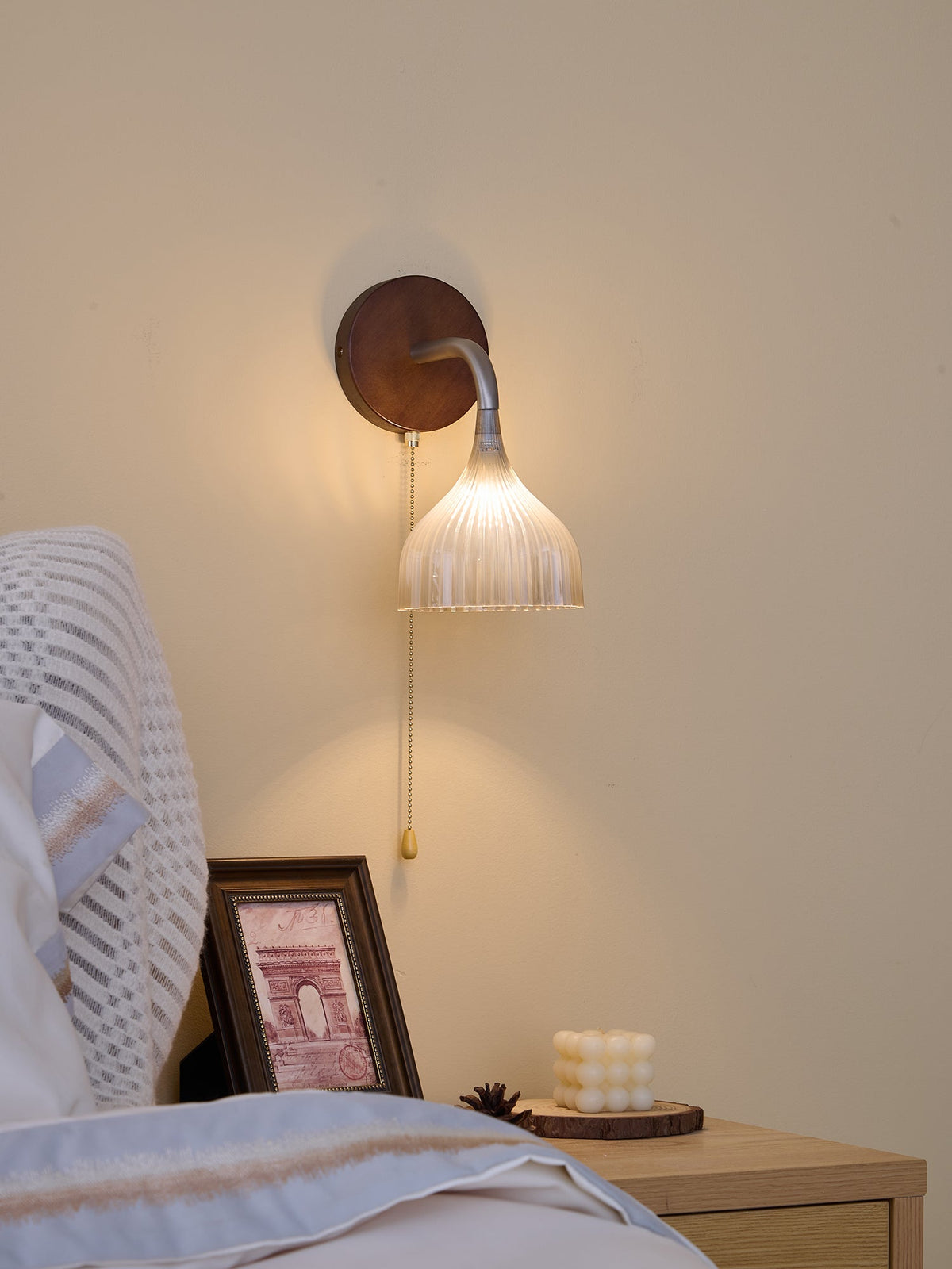 Cimararae Elegance Classic Holz-Wandleuchte