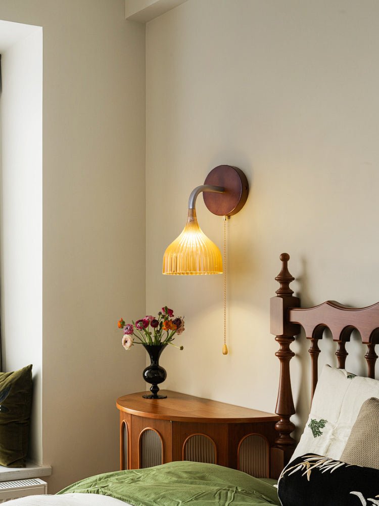 Cimararae Elegance Classic Holz-Wandleuchte