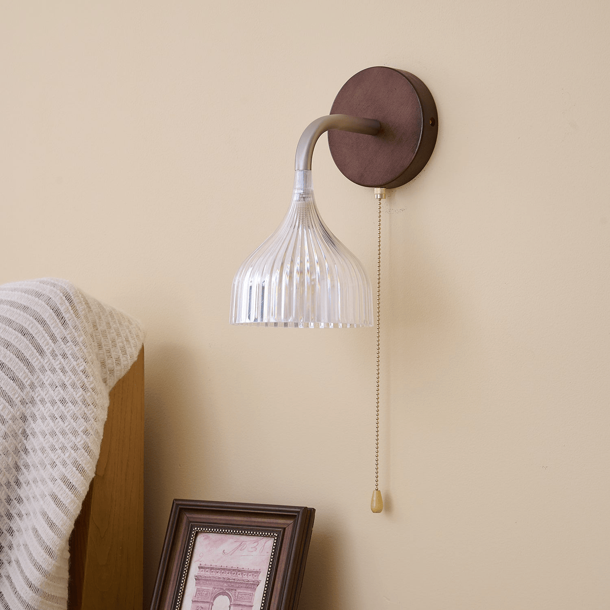 Cimararae Elegance Classic Holz-Wandleuchte