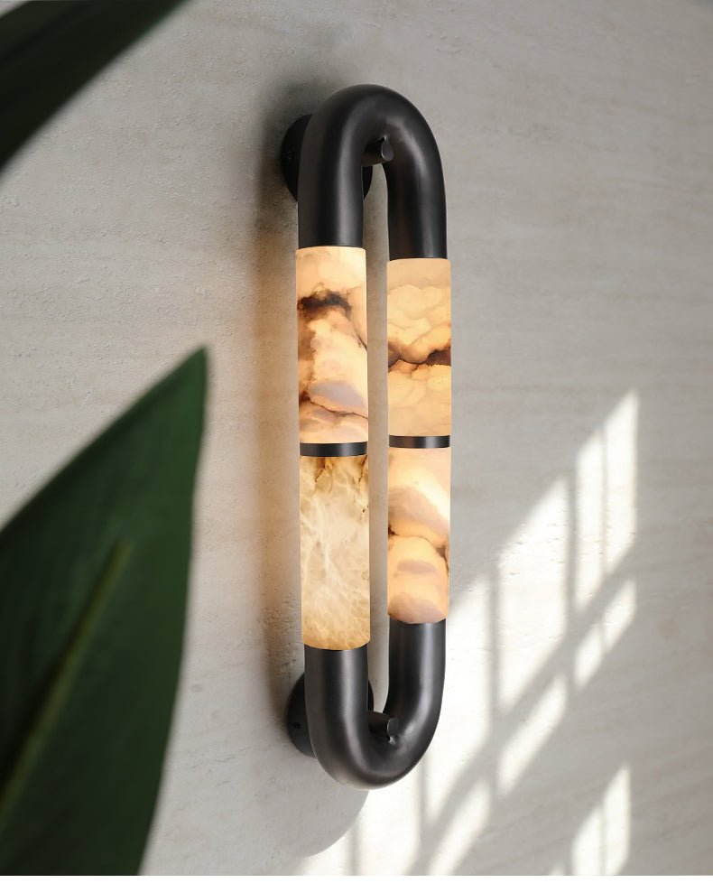 Gloxa Arc Twin Alabaster-Wandleuchte