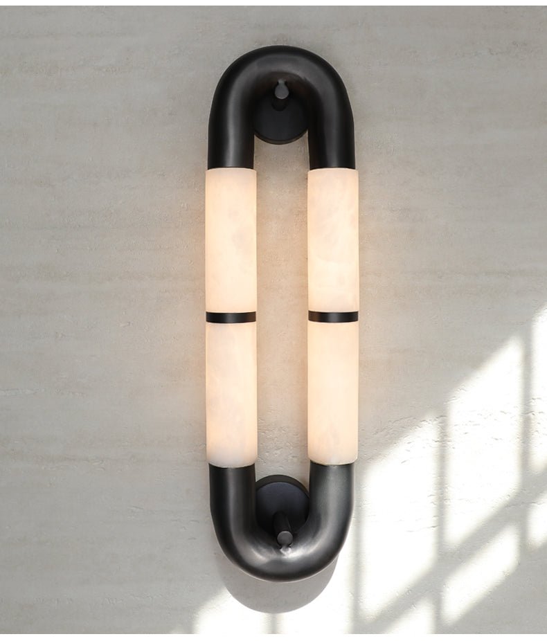 Gloxa Arc Twin Alabaster-Wandleuchte