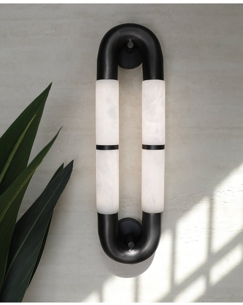 Gloxa Arc Twin Alabaster-Wandleuchte