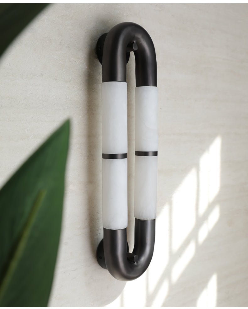 Gloxa Arc Twin Alabaster-Wandleuchte