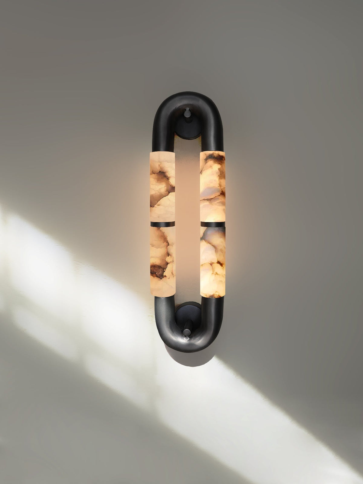 Gloxa Arc Twin Alabaster-Wandleuchte