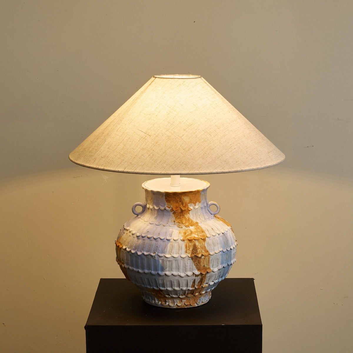 Artisan rustische Keramik-Tischlampe