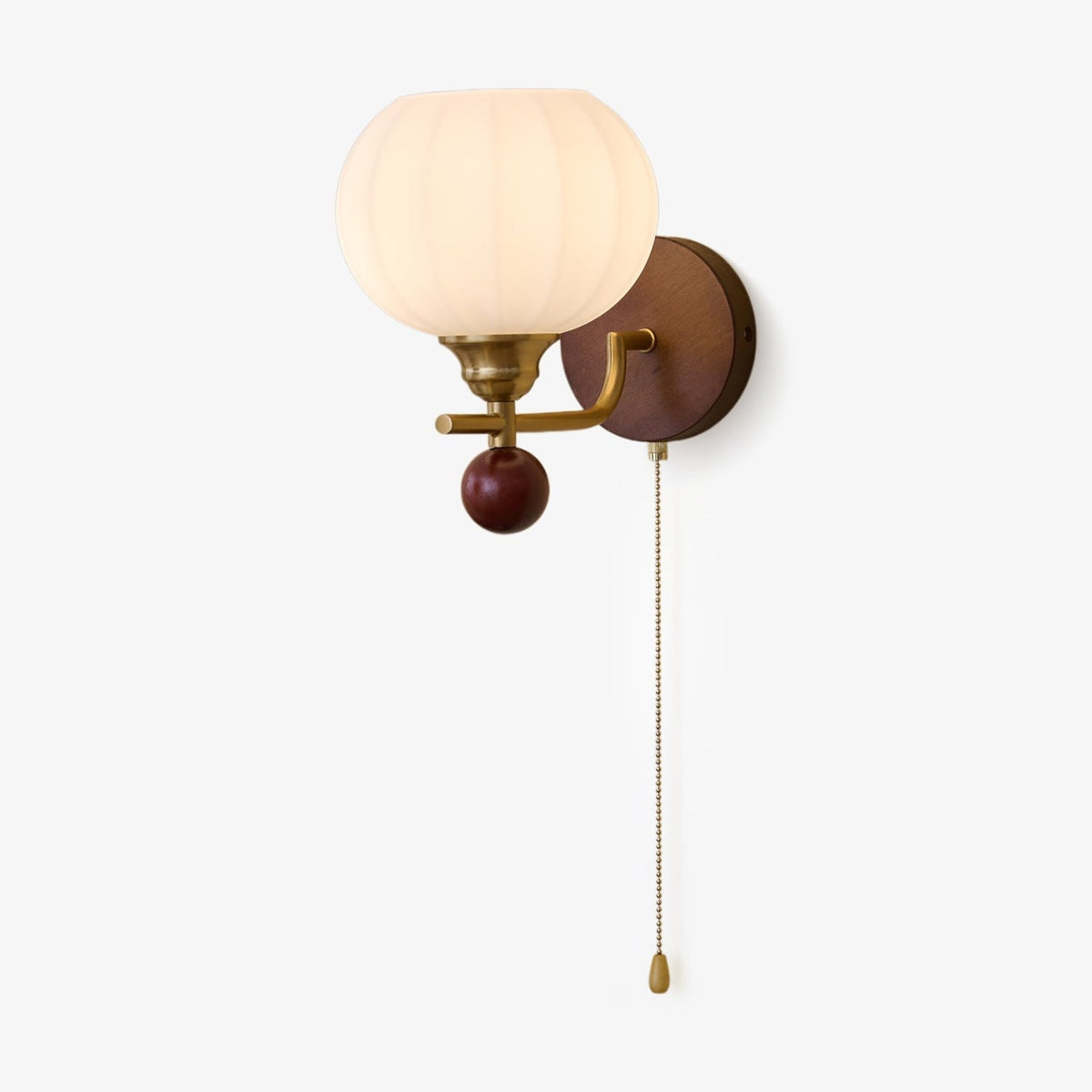 Syleella Premium skandinavische Kunst Wandleuchte aus Glas und Holz