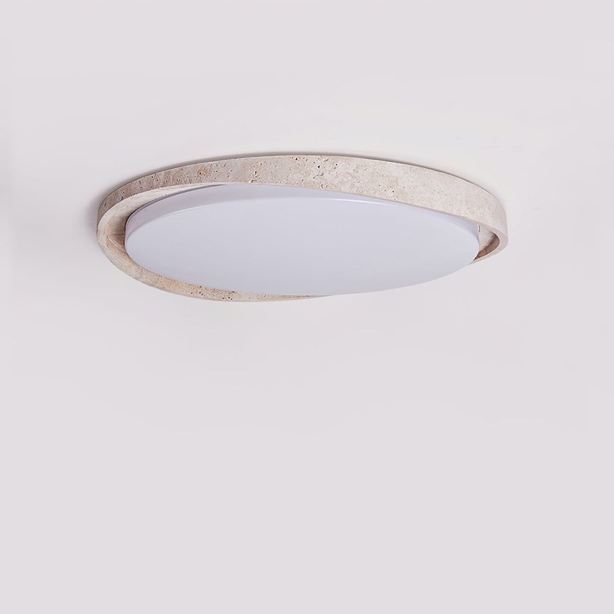 Cyvian Oval Frame Travertine Deckenleuchte